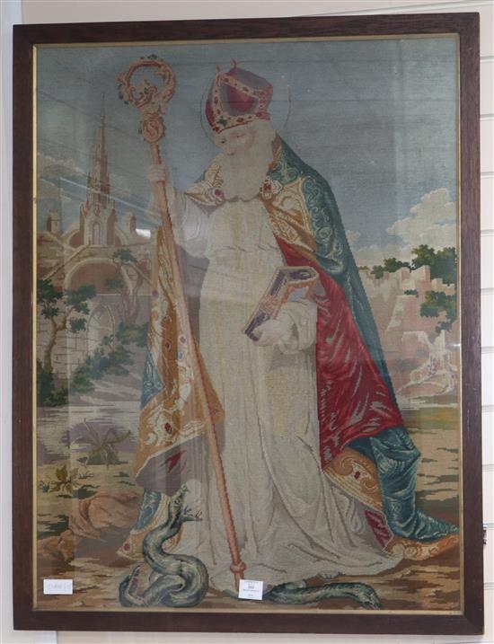 A 19th century Berlin tapestry of a bishop